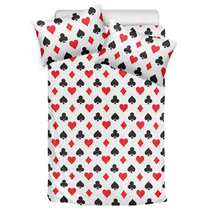 Playing Card Suits Pattern Print Duvet Cover Bedding Set