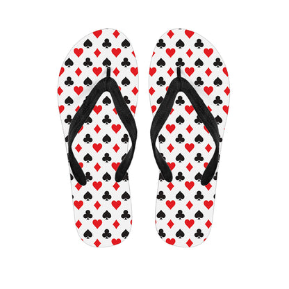 Playing Card Suits Pattern Print Flip Flops