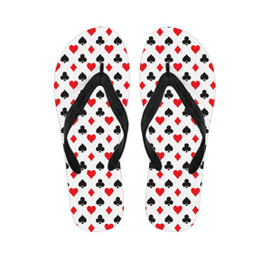 Playing Card Suits Pattern Print Flip Flops