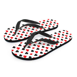 Playing Card Suits Pattern Print Flip Flops