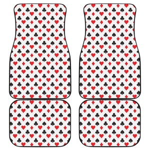 Playing Card Suits Pattern Print Front and Back Car Floor Mats