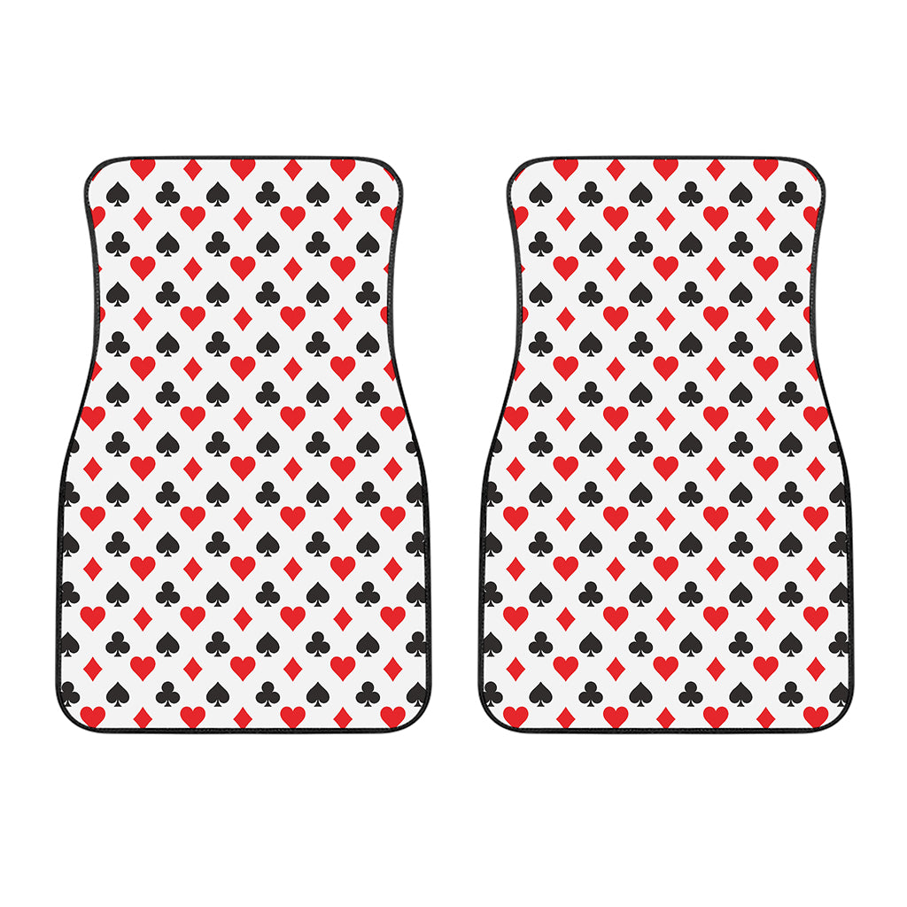 Playing Card Suits Pattern Print Front Car Floor Mats