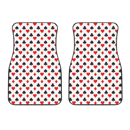 Playing Card Suits Pattern Print Front Car Floor Mats