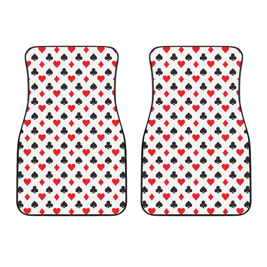 Playing Card Suits Pattern Print Front Car Floor Mats