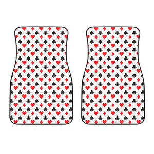 Playing Card Suits Pattern Print Front Car Floor Mats