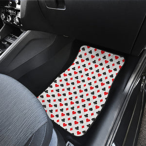 Playing Card Suits Pattern Print Front Car Floor Mats