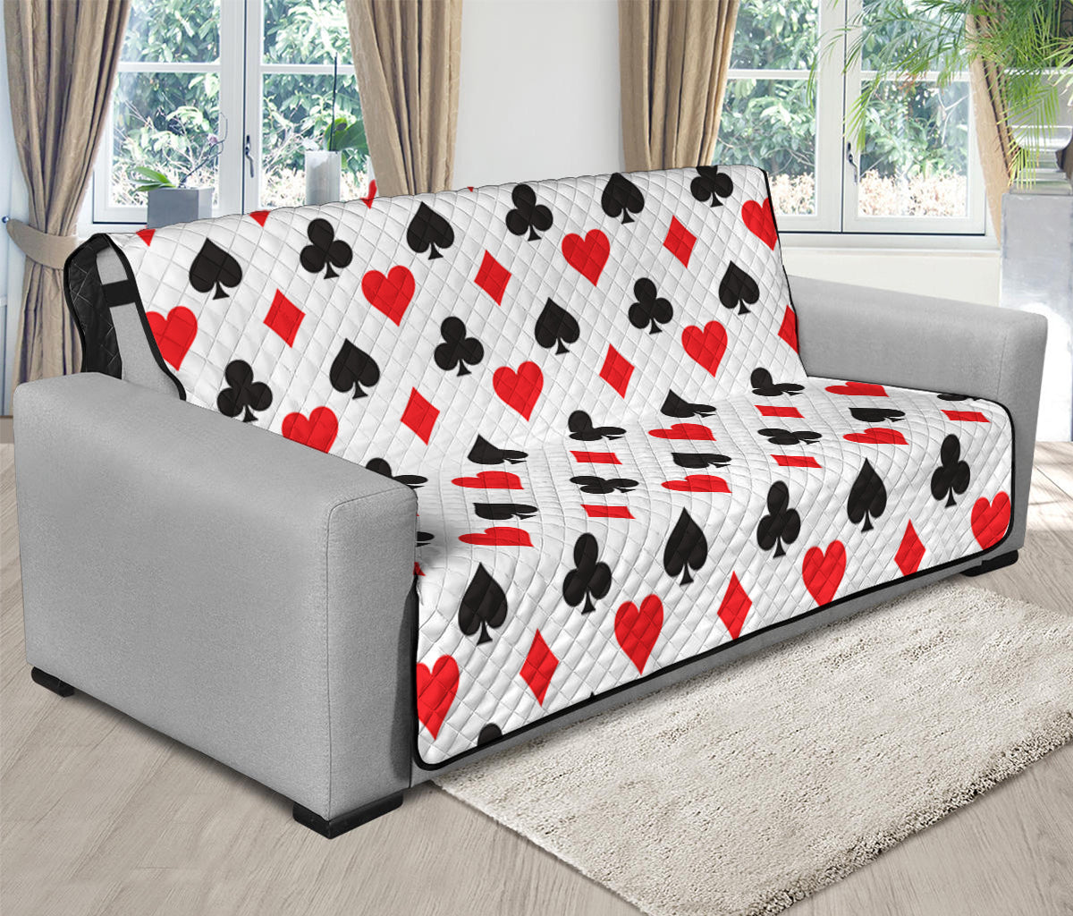 Playing Card Suits Pattern Print Futon Protector