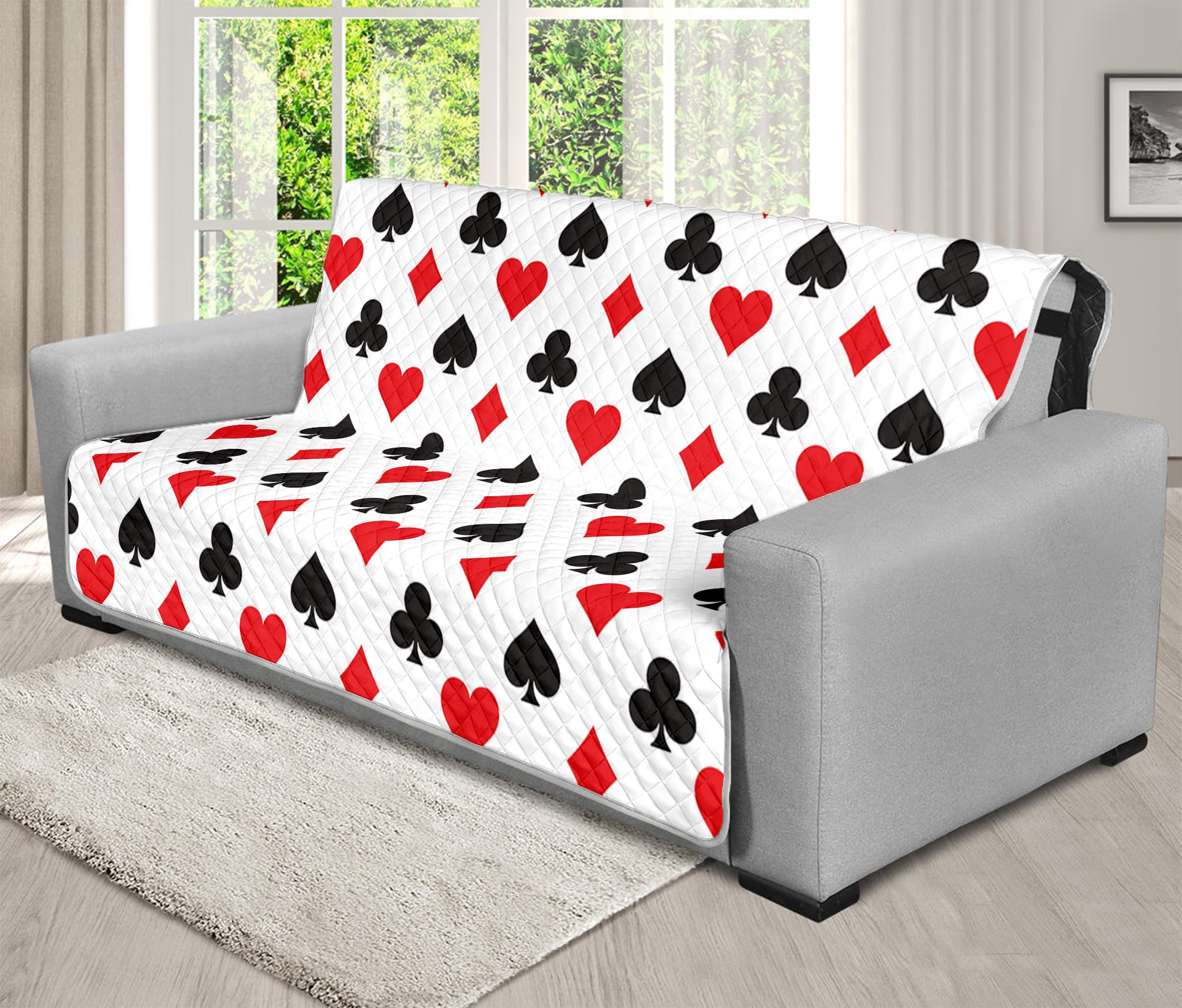 Playing Card Suits Pattern Print Futon Protector