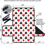 Playing Card Suits Pattern Print Half Sofa Protector