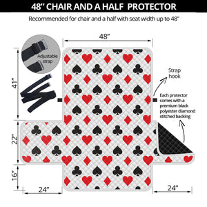 Playing Card Suits Pattern Print Half Sofa Protector