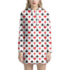 Playing Card Suits Pattern Print Hoodie Dress