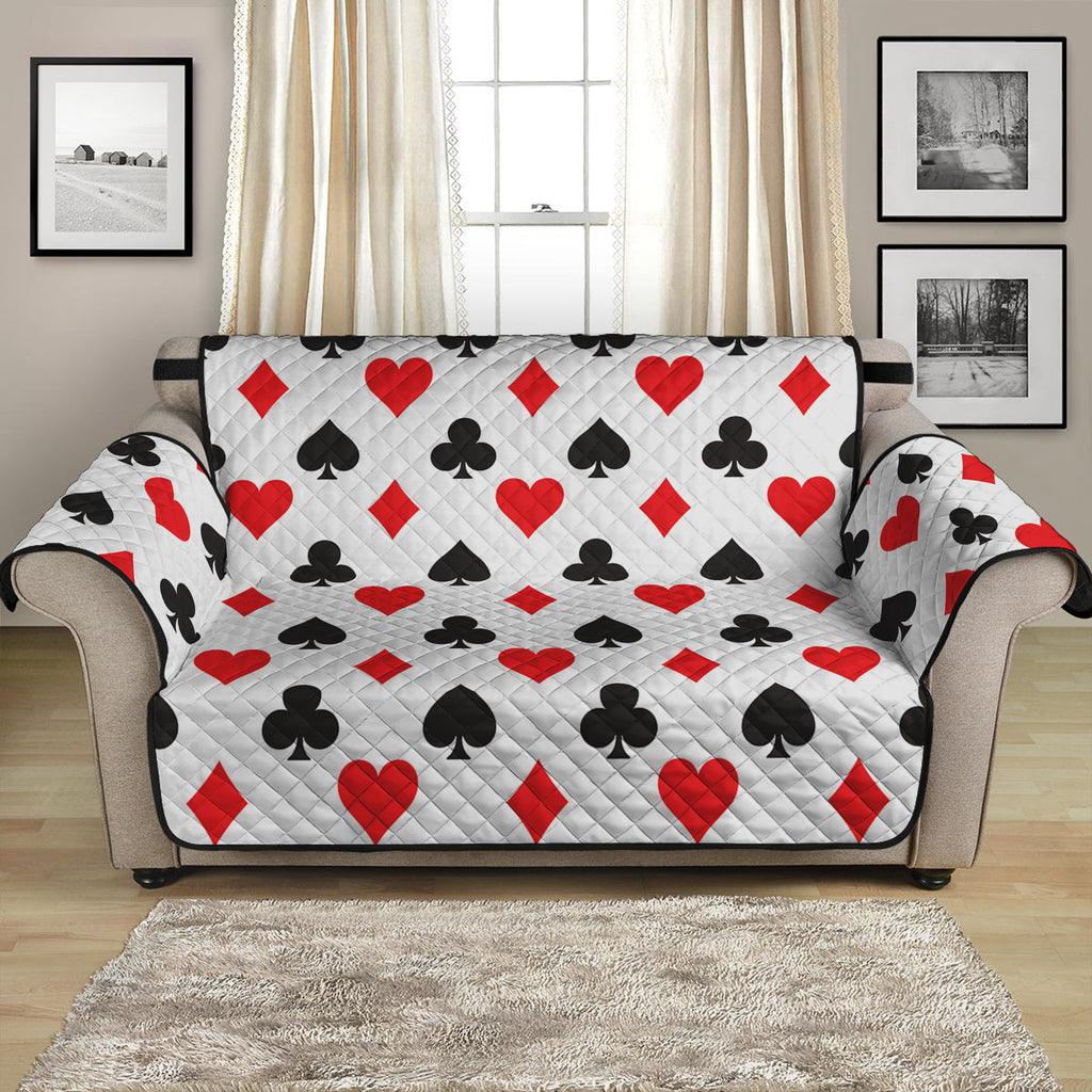 Playing Card Suits Pattern Print Loveseat Protector