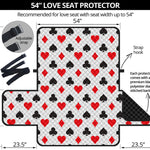 Playing Card Suits Pattern Print Loveseat Protector