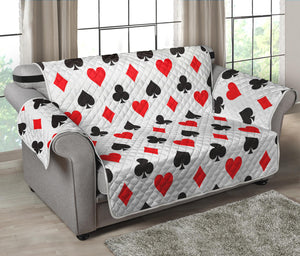 Playing Card Suits Pattern Print Loveseat Protector