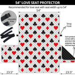 Playing Card Suits Pattern Print Loveseat Protector