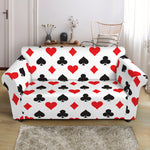 Playing Card Suits Pattern Print Loveseat Slipcover