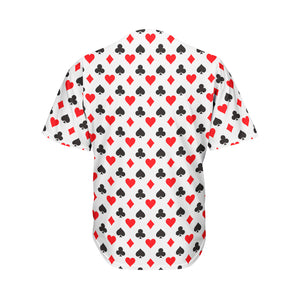 Playing Card Suits Pattern Print Men's Baseball Jersey