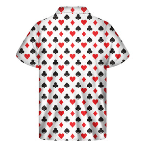 Playing Card Suits Pattern Print Men's Short Sleeve Shirt