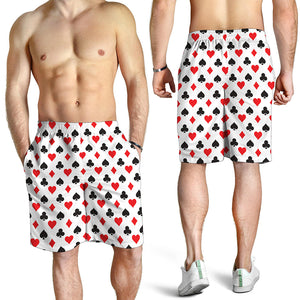 Playing Card Suits Pattern Print Men's Shorts