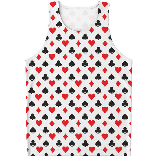 Playing Card Suits Pattern Print Men's Tank Top