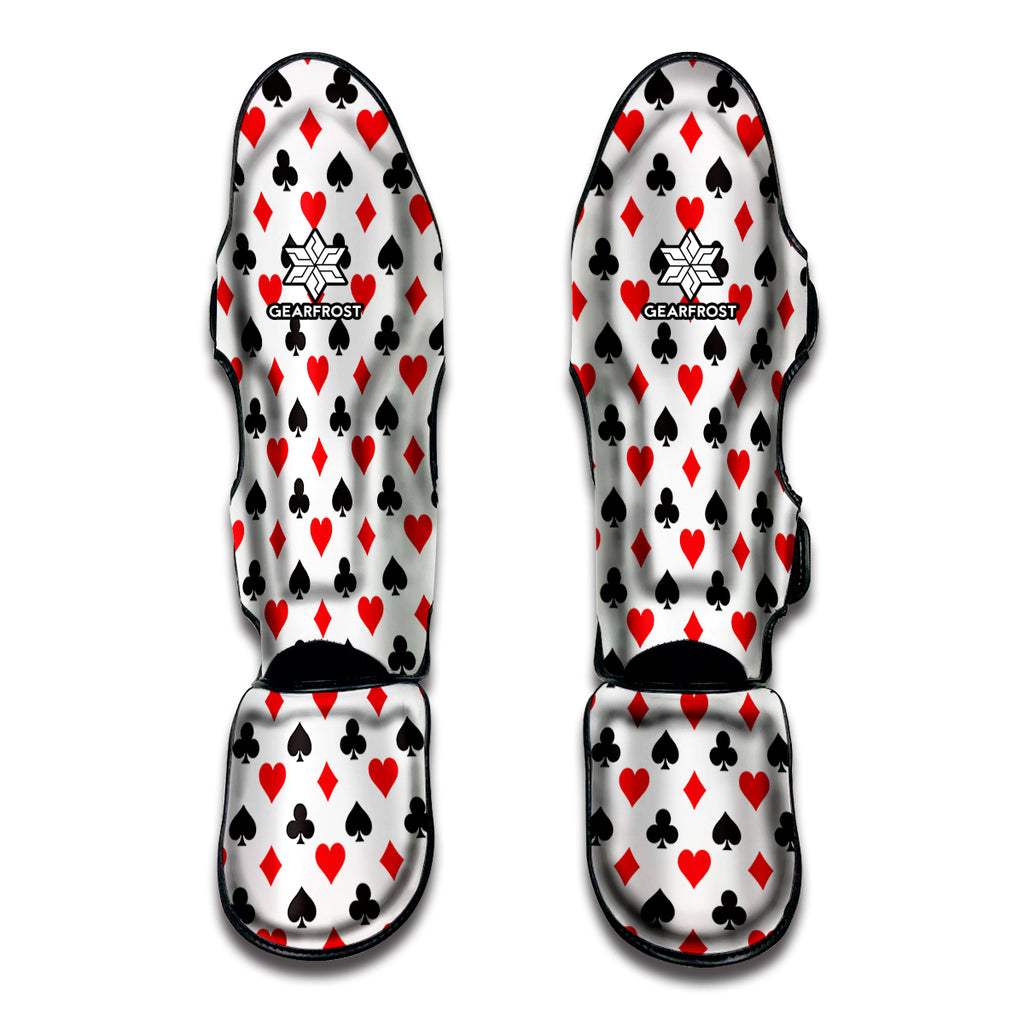 Playing Card Suits Pattern Print Muay Thai Shin Guard