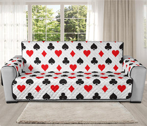 Playing Card Suits Pattern Print Oversized Sofa Protector