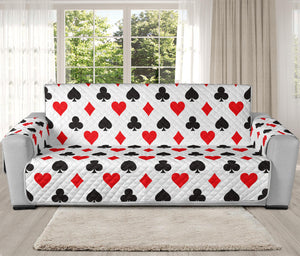 Playing Card Suits Pattern Print Oversized Sofa Protector