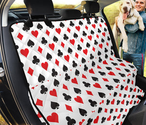 Playing Card Suits Pattern Print Pet Car Back Seat Cover