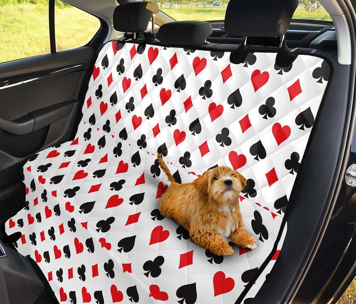 Playing Card Suits Pattern Print Pet Car Back Seat Cover