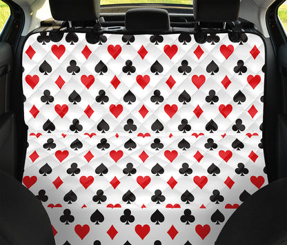 Playing Card Suits Pattern Print Pet Car Back Seat Cover