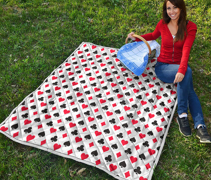 Playing Card Suits Pattern Print Quilt