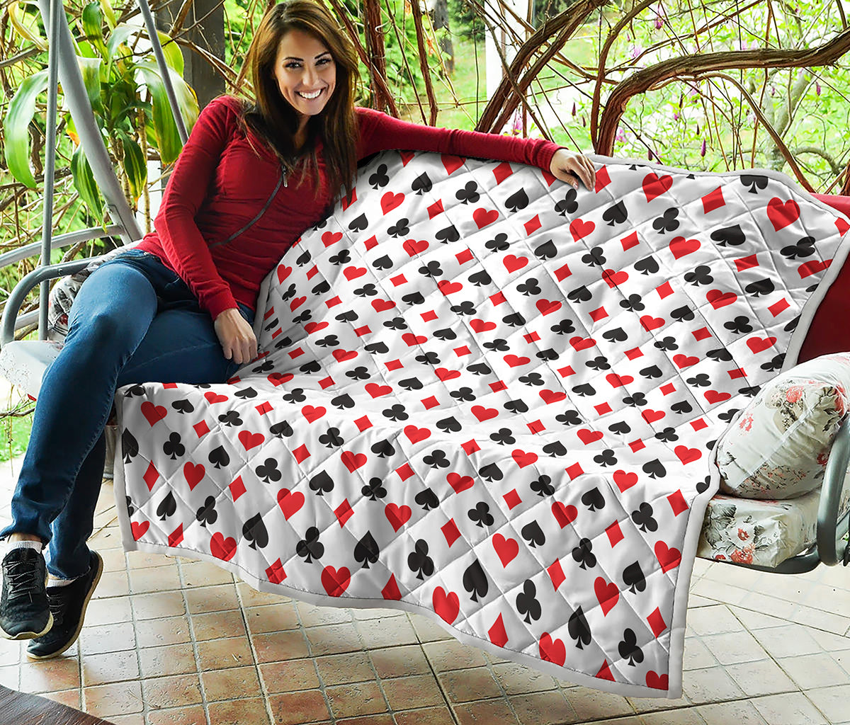 Playing Card Suits Pattern Print Quilt