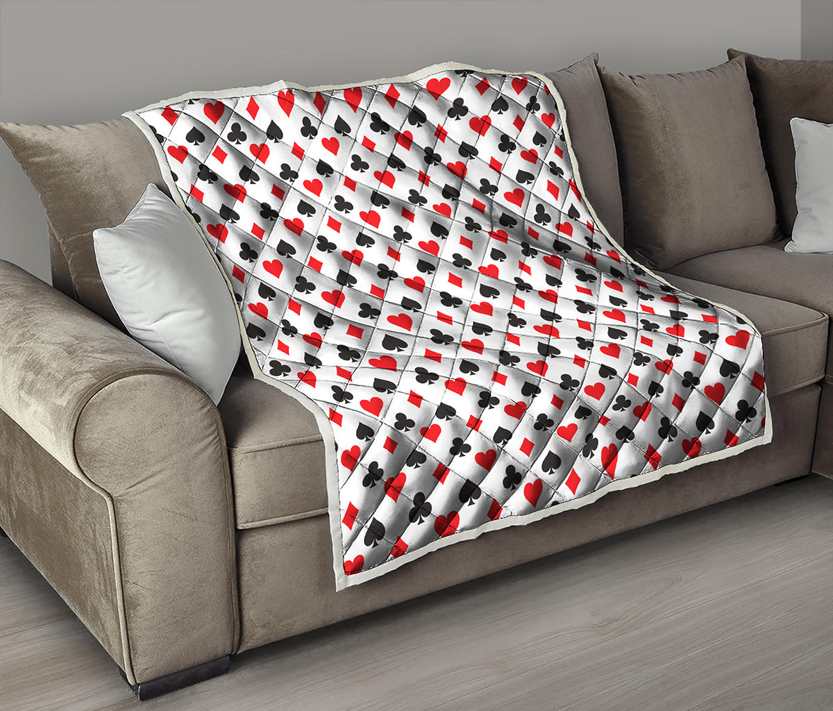 Playing Card Suits Pattern Print Quilt