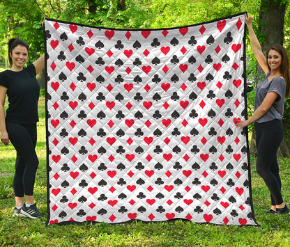 Playing Card Suits Pattern Print Quilt