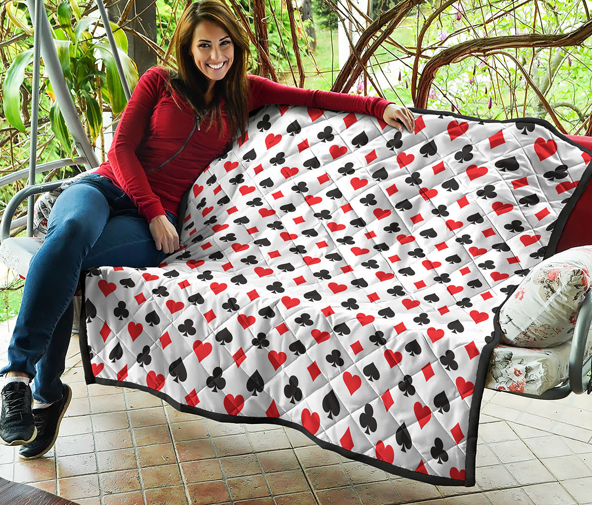 Playing Card Suits Pattern Print Quilt
