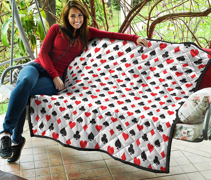 Playing Card Suits Pattern Print Quilt