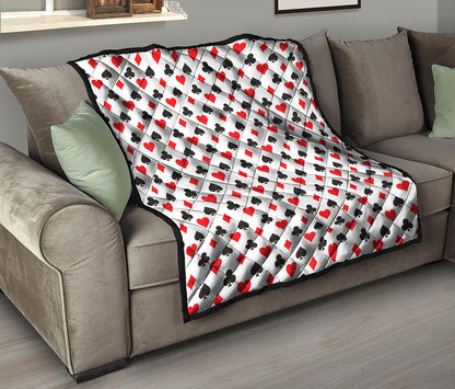 Playing Card Suits Pattern Print Quilt