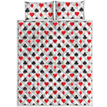 Playing Card Suits Pattern Print Quilt Bed Set