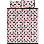 Playing Card Suits Pattern Print Quilt Bed Set