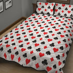 Playing Card Suits Pattern Print Quilt Bed Set