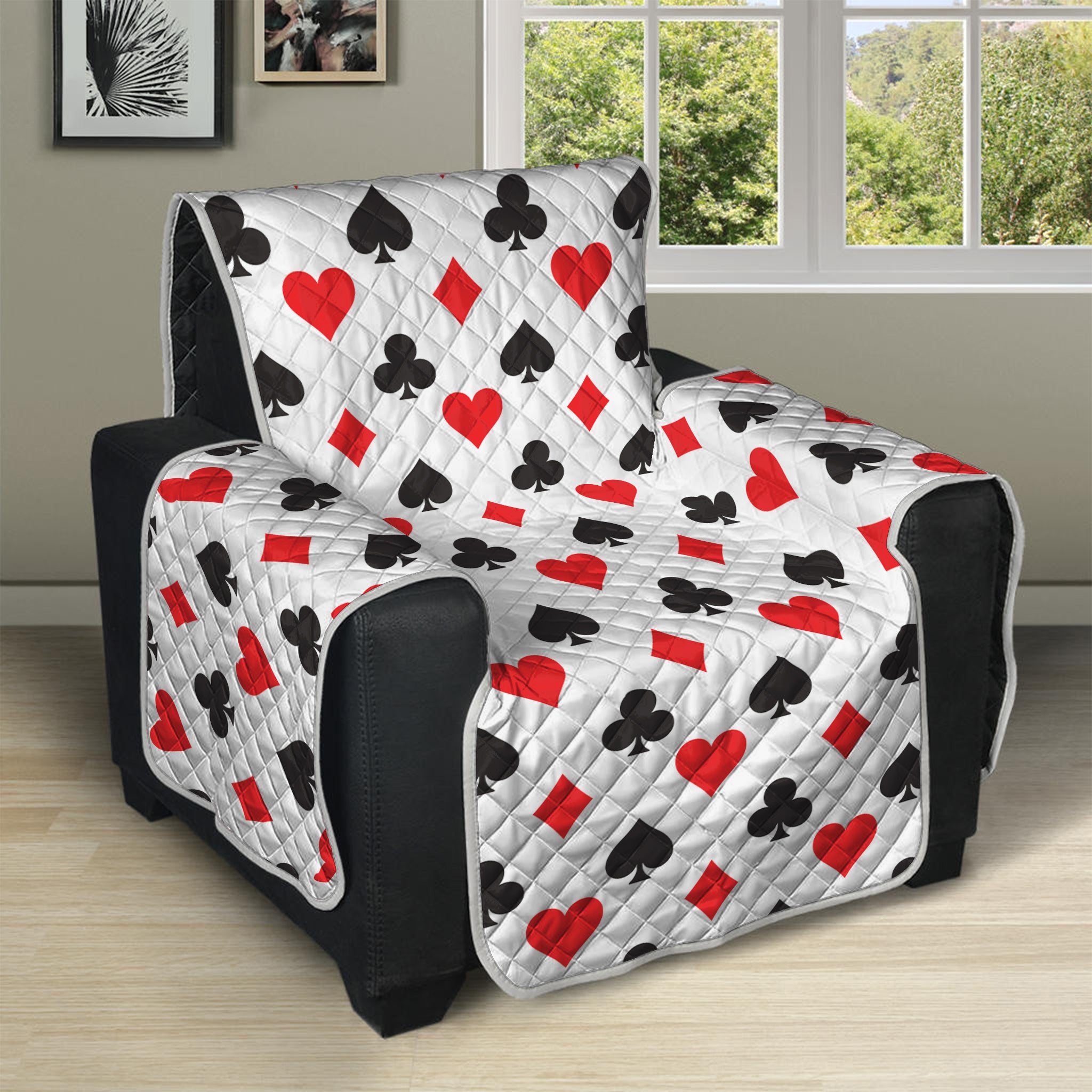 Playing Card Suits Pattern Print Recliner Protector