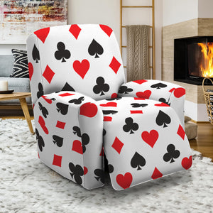 Playing Card Suits Pattern Print Recliner Slipcover