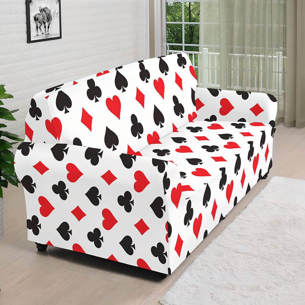 Playing Card Suits Pattern Print Sofa Cover