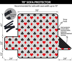 Playing Card Suits Pattern Print Sofa Protector