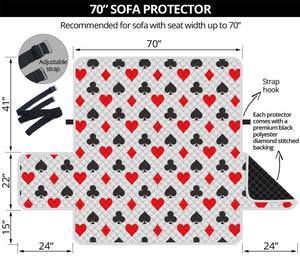 Playing Card Suits Pattern Print Sofa Protector