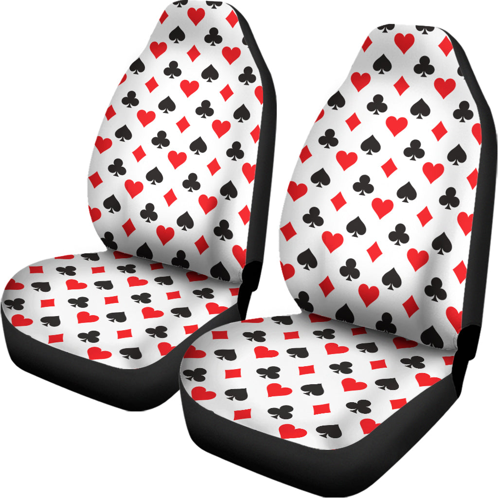 Playing Card Suits Pattern Print Universal Fit Car Seat Covers