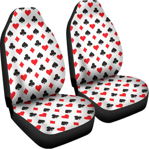 Playing Card Suits Pattern Print Universal Fit Car Seat Covers