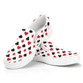 Playing Card Suits Pattern Print White Slip On Sneakers