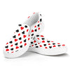 Playing Card Suits Pattern Print White Slip On Shoes