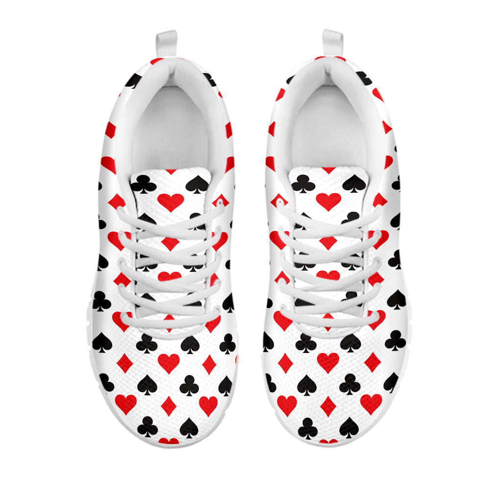 Playing Card Suits Pattern Print White Sneakers